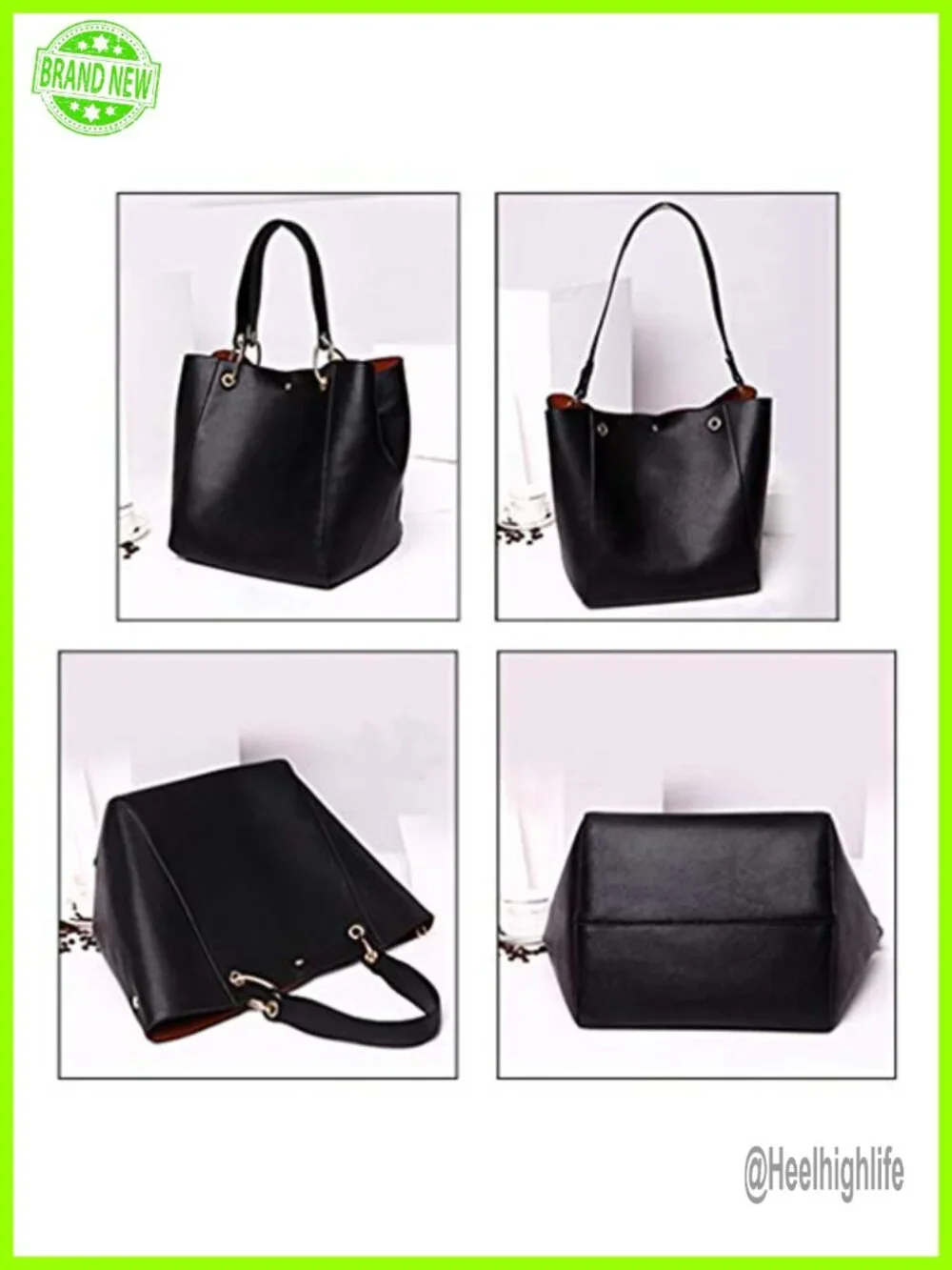 Large Capacity Faux Leather Work Tote Bag with Removable Shoulder Strap